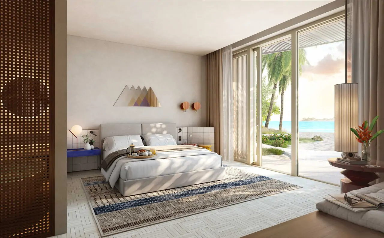 فيلا شاطئية فاخرة بغرفة نوم واحدة مع مسبح