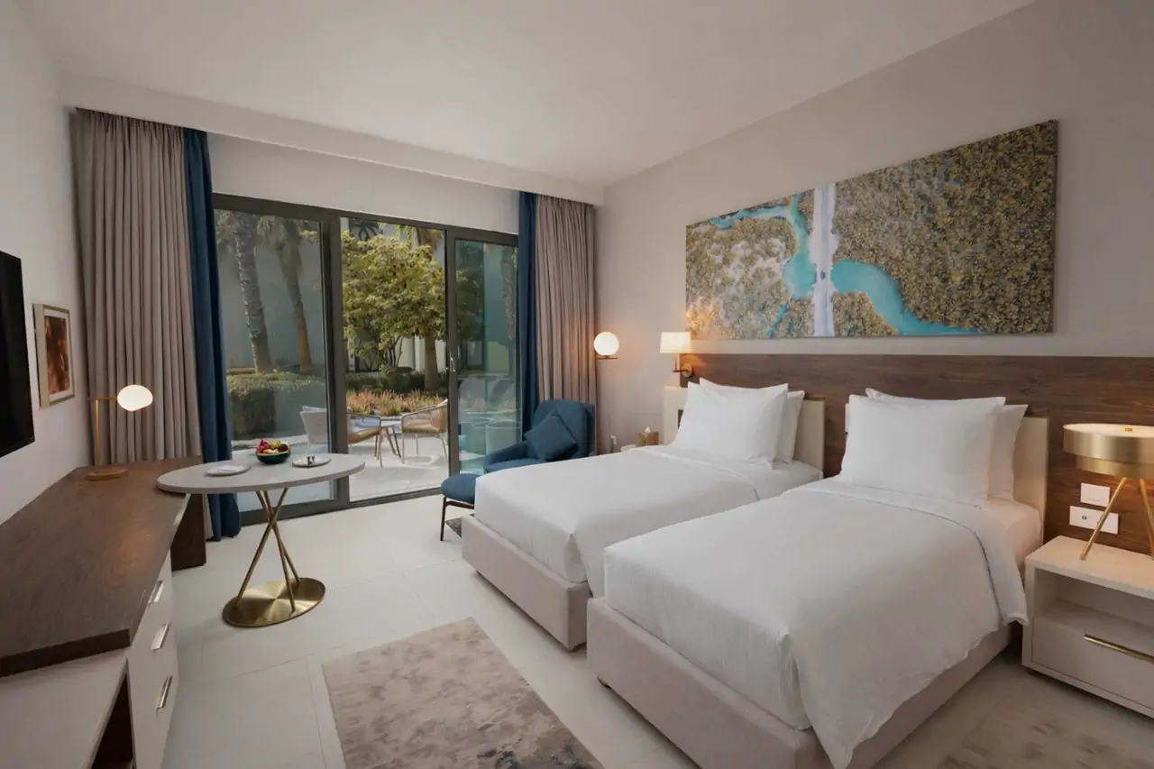 غرفة ديلوكس توأم بإطلالة على الحديقة